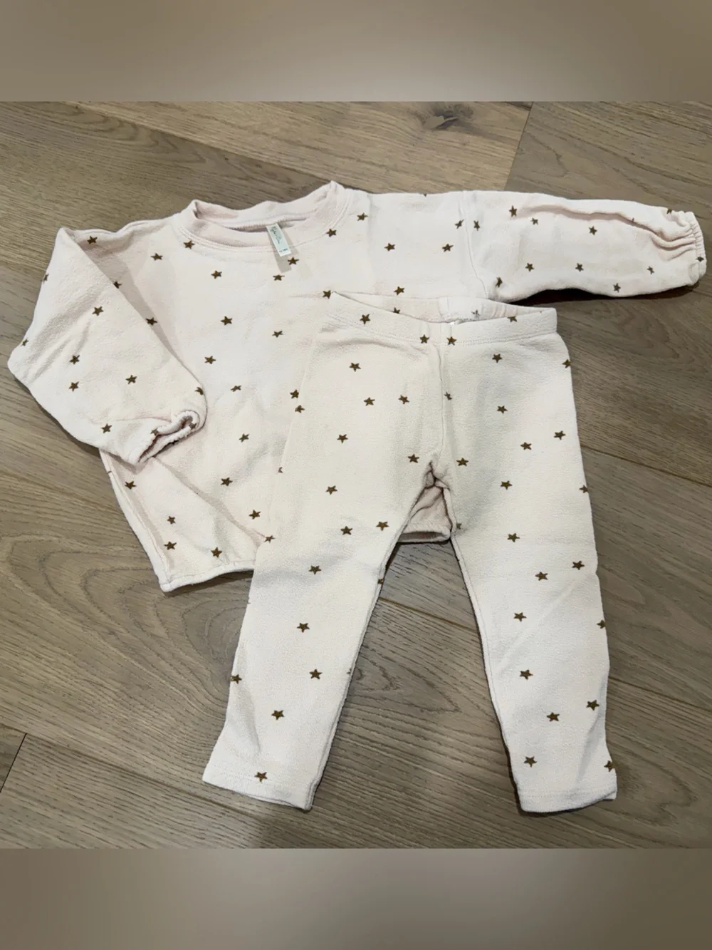 Rylee + Cru Spongey Knit Set- Shell Stars Pink